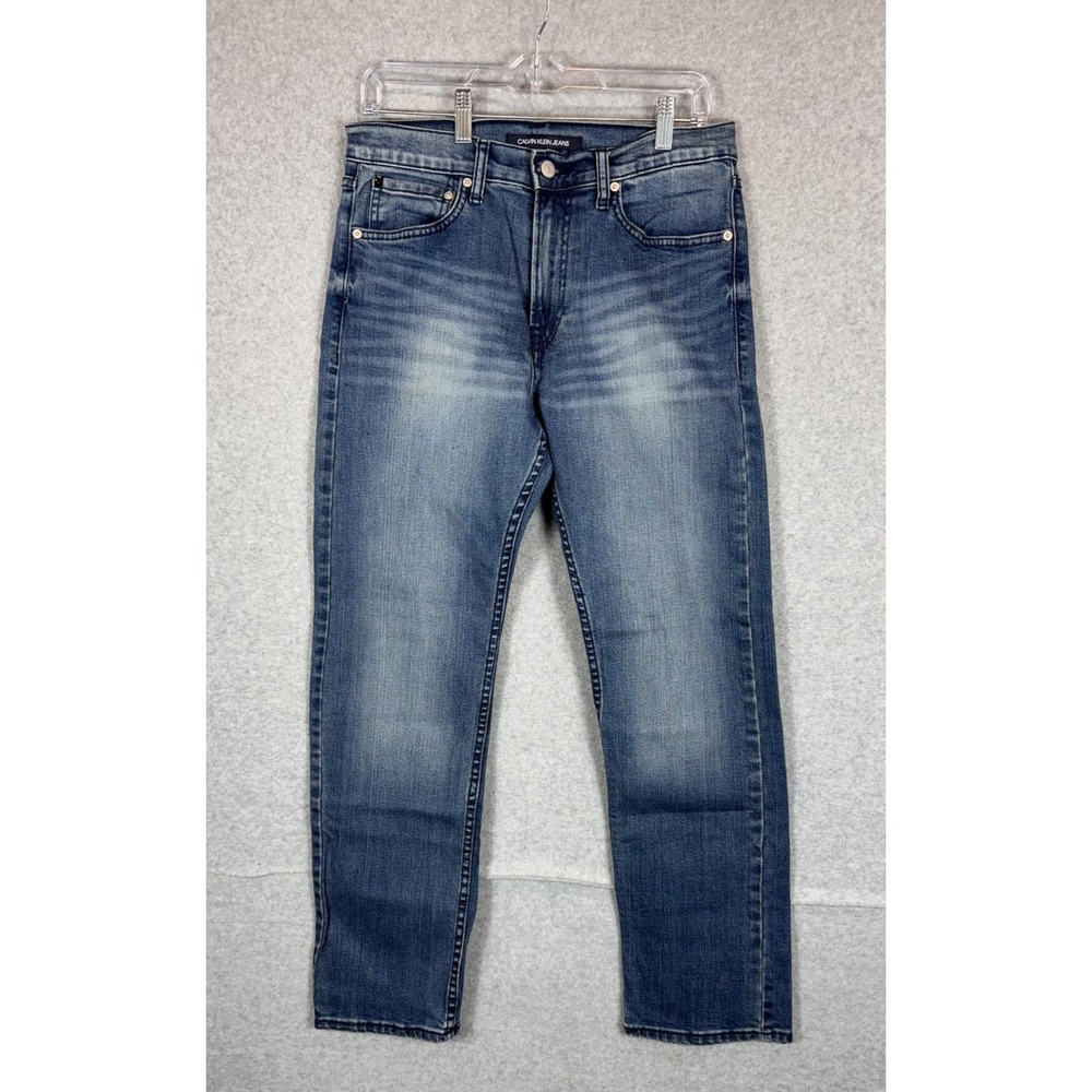 Calvin Klein Jeans Mens 30x30 Blue Straight Leg Denim Pants Classic Fit Mauritus